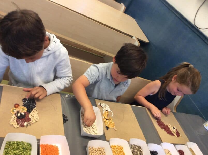 kinderen planten zaadjes bij bso 2lakeien in bezuidenhout den haag